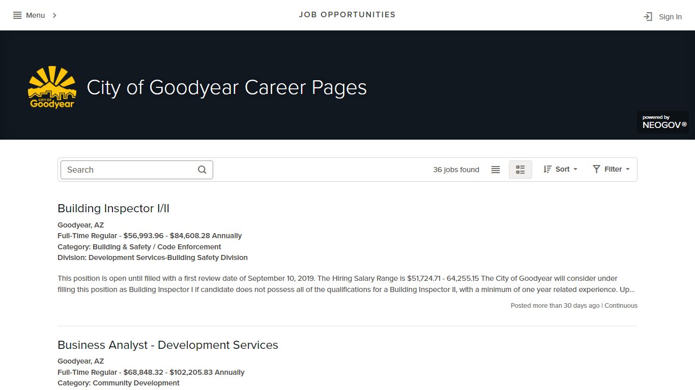 Job Opportunities | City of Goodyear Career Pages - GovernmentJobs.com